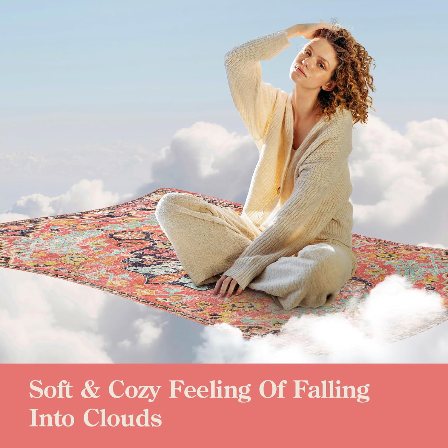 Lahome Bohemian Floral Medallion Round Rug - 4Ft Hot Pink Soft Round Area Rug Bedroom Kitchen Mat, Turkish Washable Indoor Floor Accent Bathroom Carpet for Nursery Living Room Home Office Hallway - Image 7