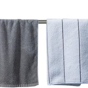 NearMoon Self Adhesive Bathroom Towel Bar- Stainless Steel Bath Wall Shelf Rack Hanging Towel Stick On Sticky Hanger Contemporary Style, NO Drilling (1 Pack, Brushed Nickel, 24-Inch Towel Rack)