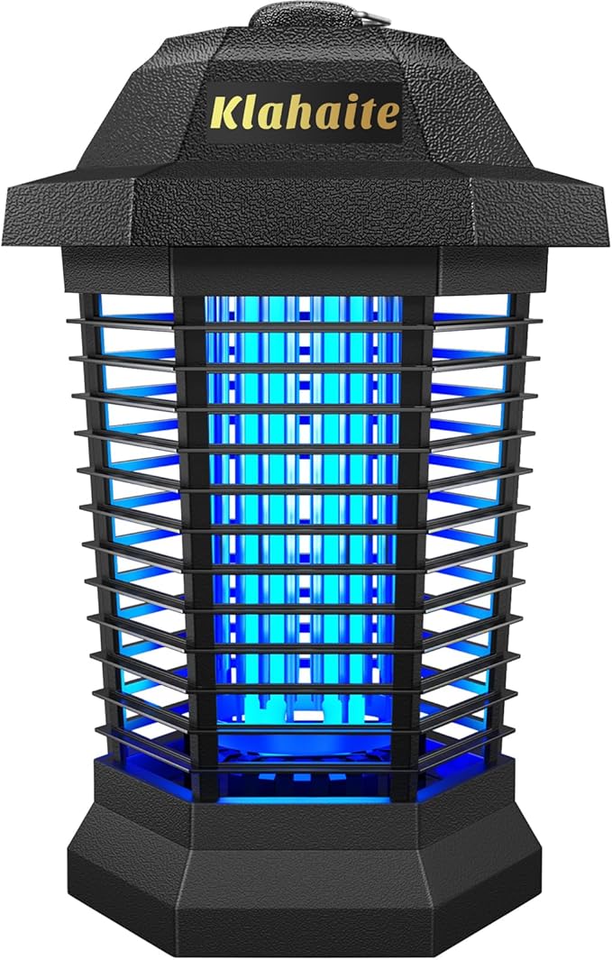 Klahaite Bug Zapper Outdoor, Electric Mosquito Zapper, Fly Zapper Indoor Fly Traps, Mosquito Repellent Outdoor Patio and Backyard Covers 1/2 Acre, 3 Prong Plug, 4200V, ABS Fireproof Plastic Outer